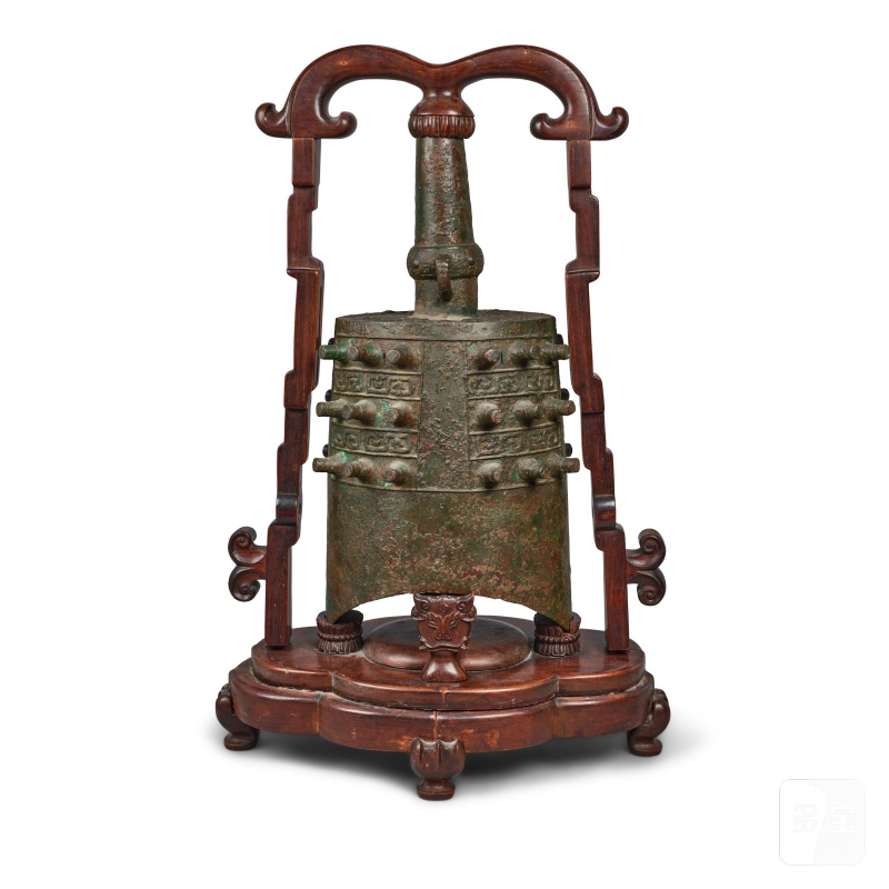 十九世紀 仿古青銅乳釘夔龍紋甬鐘 | AN ARCHAISTIC BRONZE SUSPENSION BELL, YONGZHONG - 图2